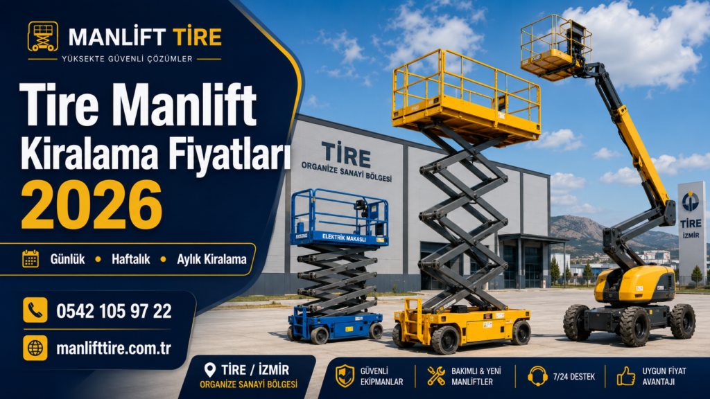 Tire manlift kiralama fiyatları 2026 hakkında bilgi almak için makaslı platform, eklemli manlift ve kiralık platform seçeneklerini inceleyin. Günlük, haftalık ve aylık kiralama çözümleri.